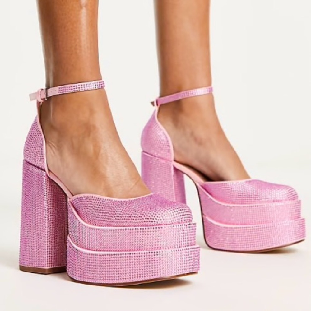 Steve Madden Charlize Pink Rhinestone Heels
